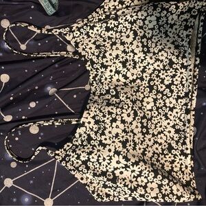 PINK Victoria's Secret Black and White Floral Top